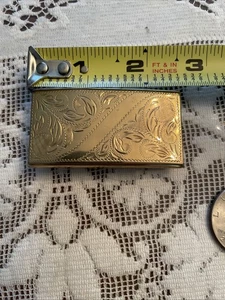 Vintage Gold Plated Brass Engraved Belt Buckle - Picture 1 of 4