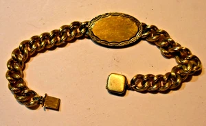 VINTAGE, METAL GOLD-COLOR OVAL BRACELET (7.00" Long) Pre-Owned - Picture 1 of 3