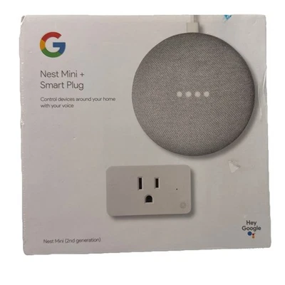 Google Nest Mini 2da Generación Control por Voz Altavoz Inteligente y Enchufe Interior SELLADO Foto 1 de 3