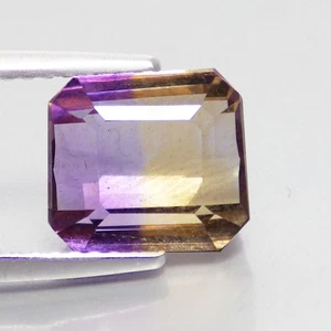 3.07 Ct Unbelivable (8 x 7 mm) Emerald Cut Bolivia Top Bi-Color Natural Ametrine - Picture 1 of 7