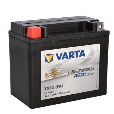 Varta AGM Motorrad Batterie 10Ah 170A 130mm Powersports Active Roller links - Bild 1 von 4