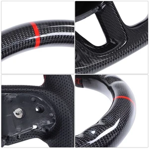 Carbon Fiber Steering Wheel Perforated Leather Replacement For Grand - Picture 1 of 12