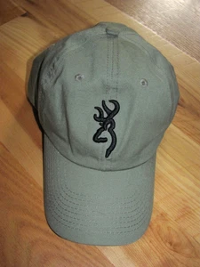 Browning Buckmark Gray Cap Hat Canvas Hook & Loop One Size Fits All NEW (CH) - Picture 1 of 7