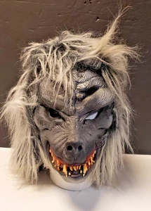 Halloween Werewolf Rubber Mask Adult Size With Ears New Condition - Picture 1 of 9