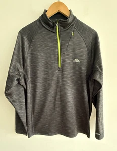 Trespass Mens Lightweight  Jumper 1/4 Zip  AT 200 Air Trap Black/Grey Size XL - Picture 1 of 7