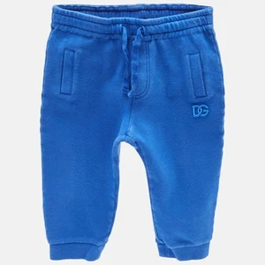 Dolce & Gabbana Kids Blue Logo Embroidery Cotton Knit Joggers 12-18 M - Picture 1 of 5