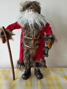 Vintage Wildnis Weihnachtsmann mit Laterne und Spazierstock - edel! - Bild 1 von 4