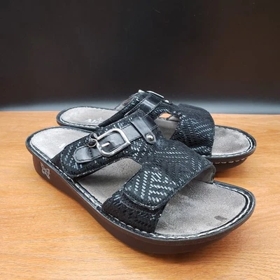 Alegria Size 40 EU 9.5 US Peggy Black Dazzler Slide Comfort Sandals PEG-540 - Image 1 of 4