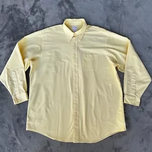 Brooks Brothers Dress Shirt 18 6/7 Yellow 346 Button Down 100% Cotton - Picture 1 of 12
