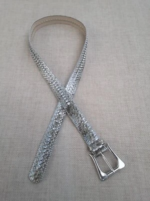 Женский размер 4-5 XL металлический змеиная кожа узор ремень с заклепками и стразами - Изображение 1 из 4