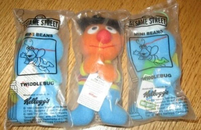 Mini frijoles Sesame Street 1999 cereal Kellogg's juguetes premium Ernie & Twiddle Bugs Foto 1 de 2