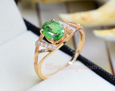 Свадебное кольцо с камнем родившимся в январе из стерлингового серебра 925 пробы с натуральным чистым кианитом - Изображение 1 из 4