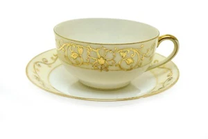 Vintage Noritake 17462 White Ivory Gold Cup and Saucer  - Picture 1 of 3