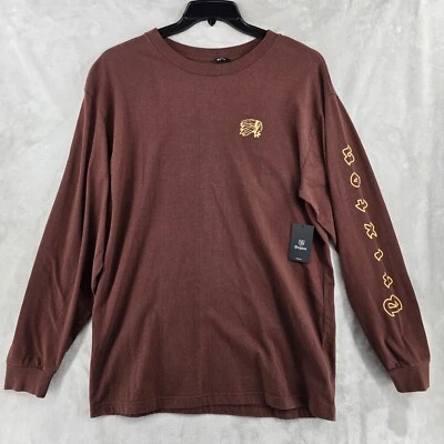 Camisa Brixton Para Hombres Manga Larga Primo Castaño Talla XL Cabeza India Nueva Foto 1 de 4