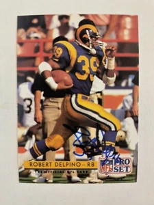 Juego profesional de la NFL 1992 - Autógrafo firmado por Robert Delpino - Los Angeles Rams - Imagen 1 de 2