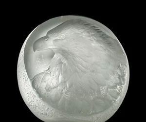 Alfombrillas Jonasson Suecia Cristal Esmerilado Vidrio Águila Calva Pisapapeles Arte Tallado - Imagen 1 de 5