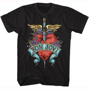 Bon Jovi Heart Sword T-Shirt For Men Women Rock Band Album Tour Music Merch Gift - Picture 1 of 4