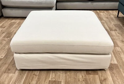 Polperro Large Square Footstool, Polperro Plain White RRP £350 - Image 1 of 4
