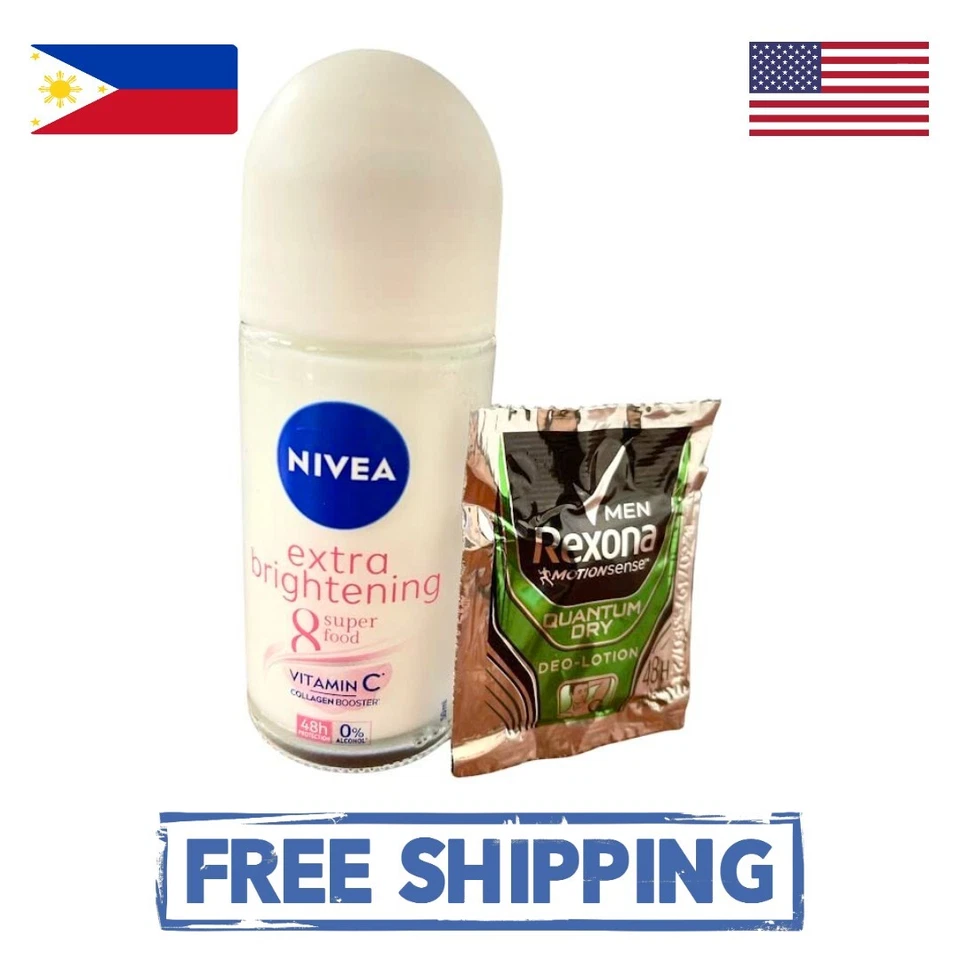 Desodorante Antitranspirante Nivea Extra Brightening 50 ml con Bolsita Rexona Foto 1 de 1