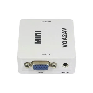 Mini VGA to Converter PC to TV PAL NTSC Adapter (White) VGA to - Afbeelding 1 van 12