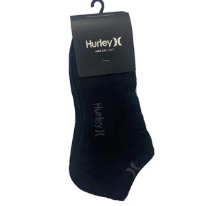 New Nike Dri-Fit Hurley 3 Pack Black One And Only Low Cut Socks Mens 8-12 - Picture 1 of 7