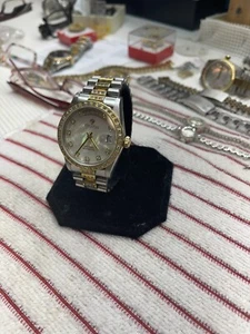 Croton 18K & S.S. Swiss Automatic SOLID 18K & S.S.GORGEOUS FACTORY DIAMONDS - Picture 1 of 6