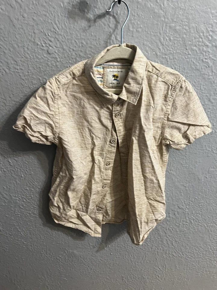 Camisa Cactus Boys manga corta abotonada tostada talla 5/6 Foto 1 de 4