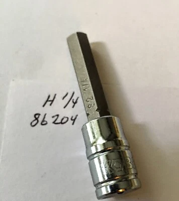 Kobalt H 1/4" x 1/4" Dr Hex Bit Socket - S2 Shaft -86204 -  Free USA  Shipping - Image 1 of 2