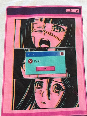 Anime Error Code Fail T-Shirt Size Medium - Image 1 of 4