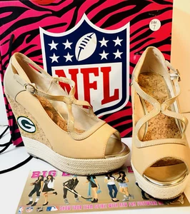 "Tacón de cuña oficial Green Bay Packers The Winning 4,5"" ~ Talla 7 ~ NUEVO EN CAJA. - Imagen 1 de 11