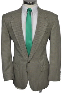 J.Riggings Men's Brown Houndstooth Check Wool Sport Coat Blazer 40R - Picture 1 of 6
