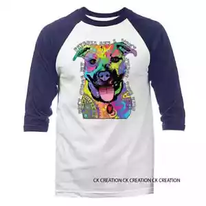 Don't Judge Pitbull Tiere Haustier Hund lustiger Witz Humor humorvoll 3/4-Ärmel Raglan - Bild 1 von 10