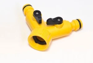 Quick Fix Hose Connector 2 Male Outlets Female Inlet & Shut Offs Pack Of 10 - Picture 1 of 1
