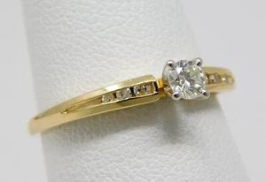 14k Multi Gold ≈3.4 mm Diamond + Accents Engagement Promise Ring Sz 6.25+ B6318 - Picture 1 of 7