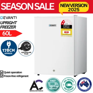 Devanti Upright Freezer Fridge White Caravan Kitchen Refrigerator Cooler 60L - Picture 1 of 8
