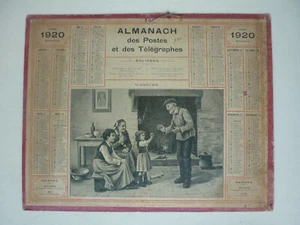 CALENDRIER / ALMANACH DES POSTES / 1920 / ( tabac ) 26,5 x 21 - Imagen 1 de 2