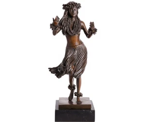 Kim Taylor Reese Aloha - Gruß - Bronze hawaiianisches Hula Mädchen Statue - Bild 1 von 1