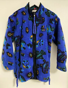 Vintage REI Aztec Pattern THAW Youth Medium 8/10 Zip Fleece Jacket Made in USA