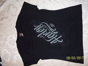 NWOT HARLEY DAVIDSON MOTORCYCLE Women's XL BLACK LIVE TO RIDE SHIRT NICE LOOK - Picture 1 of 3
