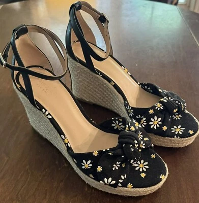 KATE SPADE New York TIANNA Daisy Print BOW Espadrille WEDGES - Women’s Size 9 US - Image 1 of 4