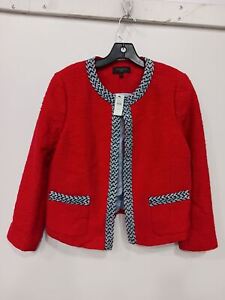Talbots Women's Apple Tweed Tipped Red Dress Jacket Size 12P NWT