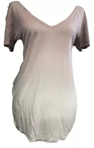 NWT Rue 21 Dusty Lavender Purple Ombre Tie Dye Long T-shirt Short Sleeve Top - Picture 1 of 8