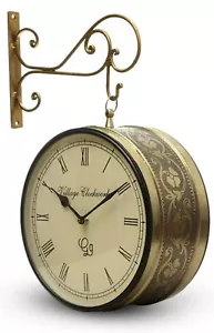 Vintage Railway Clock Victoria Vintage Double Side 12" Clock Home Decor Gift - Picture 1 of 6