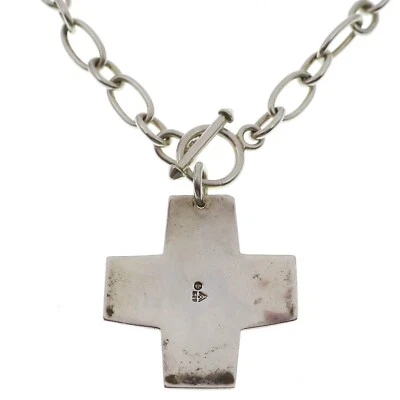 SILPADA Sterling Silver 17 inch Link Necklace with Attached Cross Pendant - Image 1 of 2