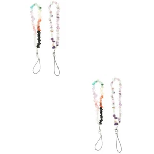 Set of 2 Amethyst Handy Dekoration Multifunktionales Telefonband - Zdjęcie 1 z 12