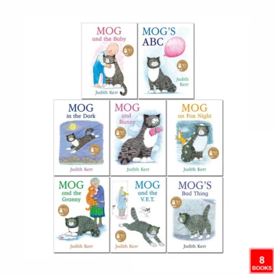 Mog The Cat Books Series By Judith Kerr 8 Books Collection Set Mog and The Baby - Image 1 of 2