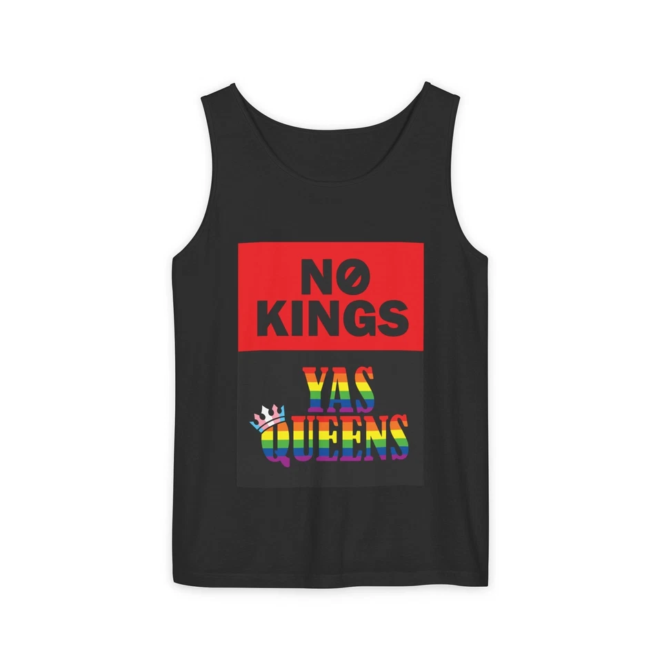 Camiseta sin mangas unisex Pride Vibes No Kings, Yas Queens, ropa LGBTQ+, verano Foto 1 de 1