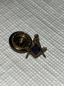 Vintage Freimaurer Pin 10K Gold Screwback G Geometrie Freimaurer - Bild 1 von 6