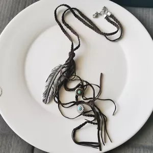 26" Fossil Boho Charm Tassel Pendant Necklace Retro Women Party Vacation Jewelry - Picture 1 of 4