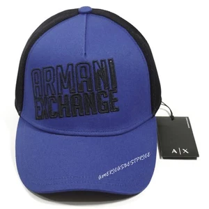 ARMANI EXCHANGE NEW MEN'S LOGO CAP/HAT ADJUSTABLE LEATHER STRAP BACK NWT NICE  - Picture 1 of 13